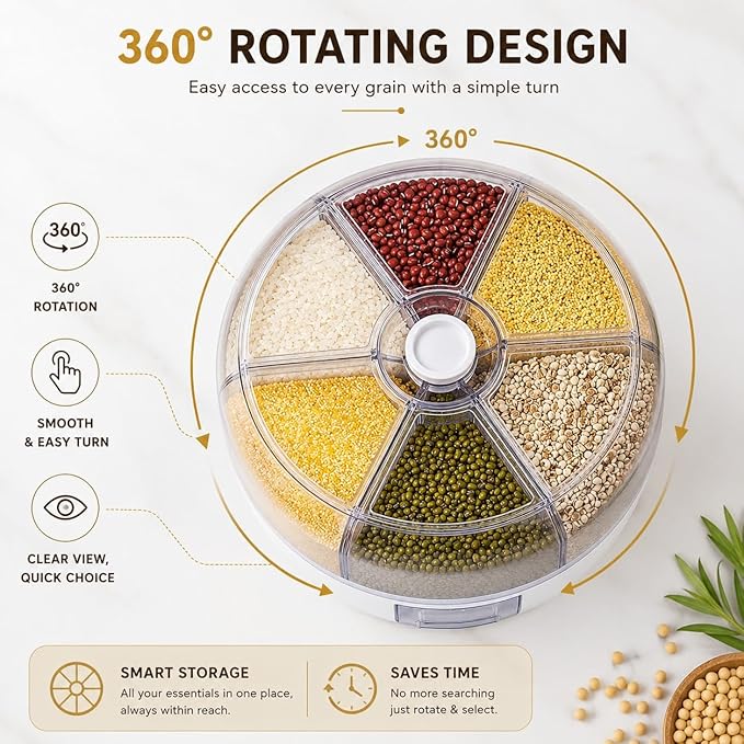 6-Grid Rotating Food Dispenser