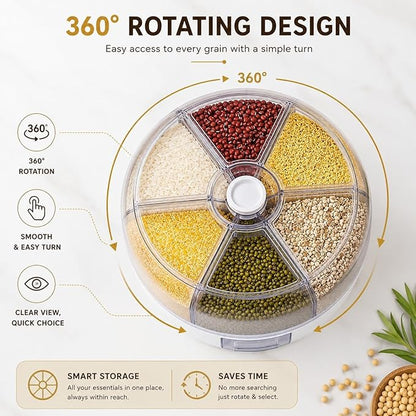 6-Grid Rotating Food Dispenser