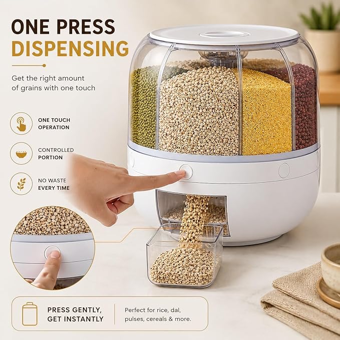 6-Grid Rotating Food Dispenser