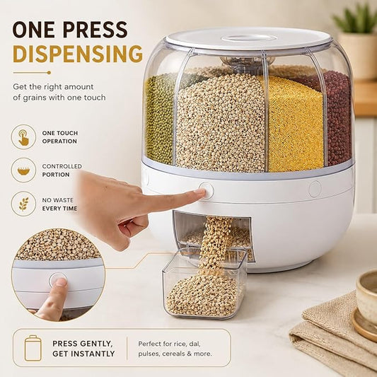 6-Grid Rotating Food Dispenser